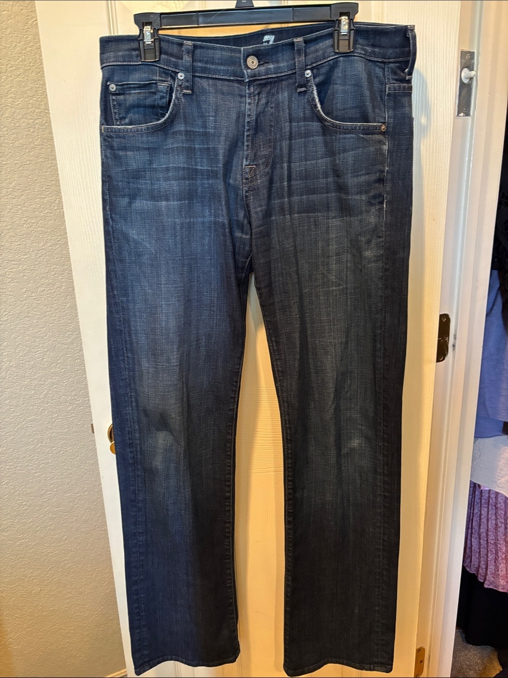 7 For All Mankind Men's Austyn Relaxed Straight Leg Jeans - Dark Wash Size 31